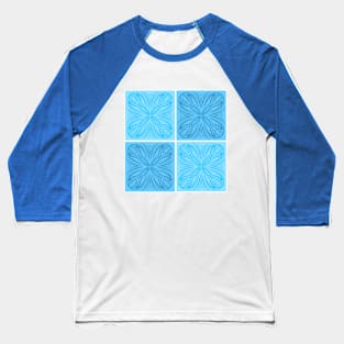 Tile pattern blue Baseball T-Shirt